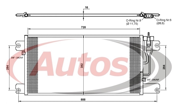 Chladič klimatizace 760x381x16 SCANIA P,G,R,T série 4 od 2004