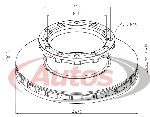 Kotouč brzdový 432x45x138,6 IVECO Stralis,E.Cargo 180E