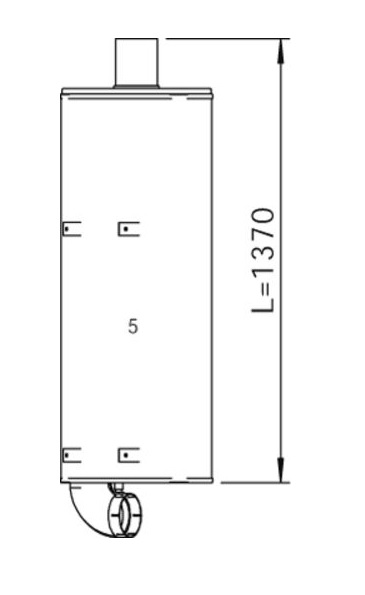 Tlumič výfuku 1560mm MERCEDES Actros MP2/MP3 od 03.1996 do 09.2003