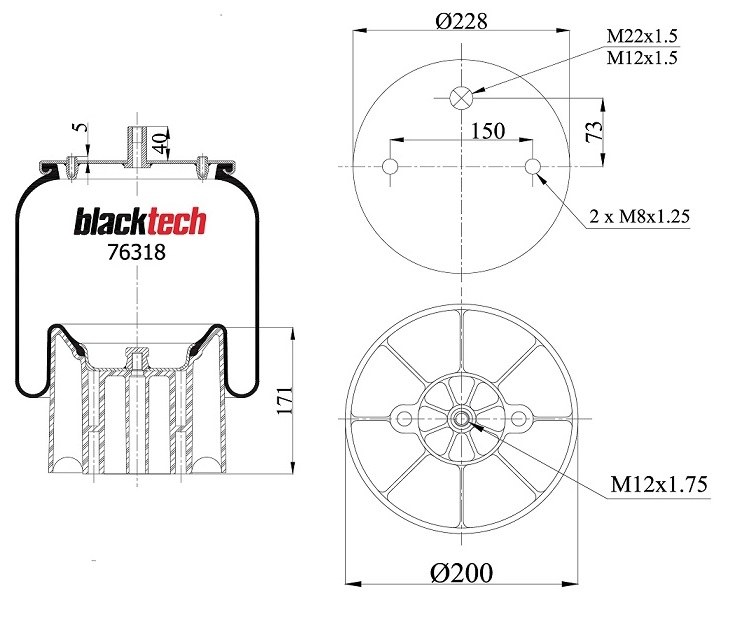 Vlnovec pérování kompletní - plastový zvon SCHMITZ, WEWELER, SCANIA