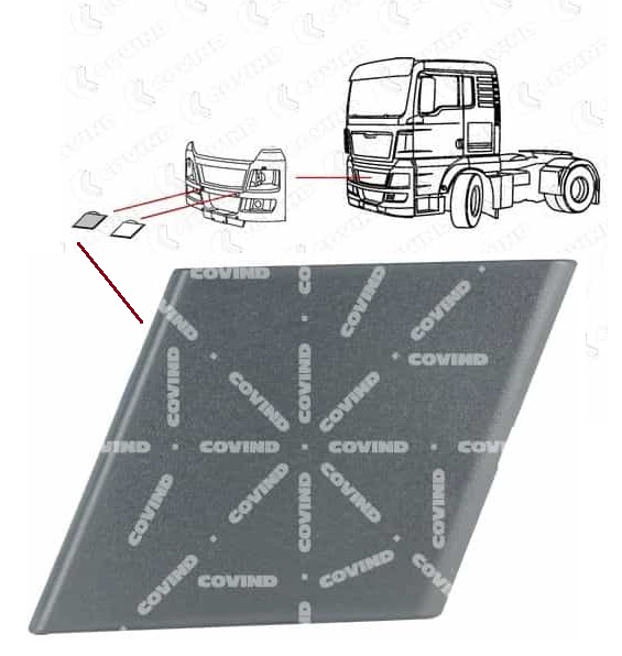 Kryt uchycení nárazníku hranatý P MAN TGX