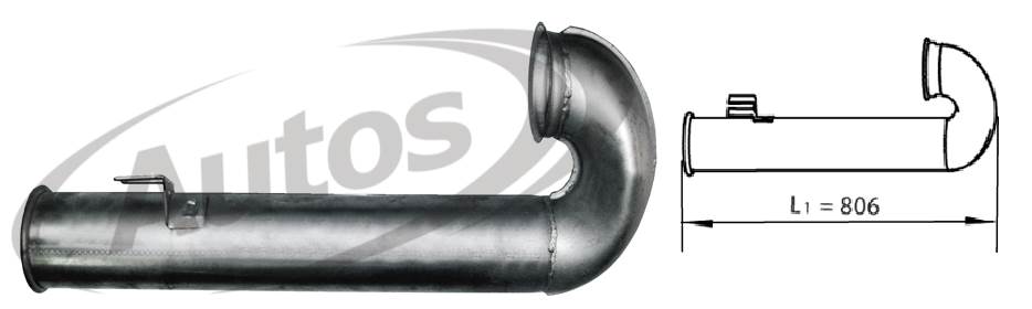 Trubka výfuku koncová 806mm DAF 95XF, CF75, CF85 od 12/2000