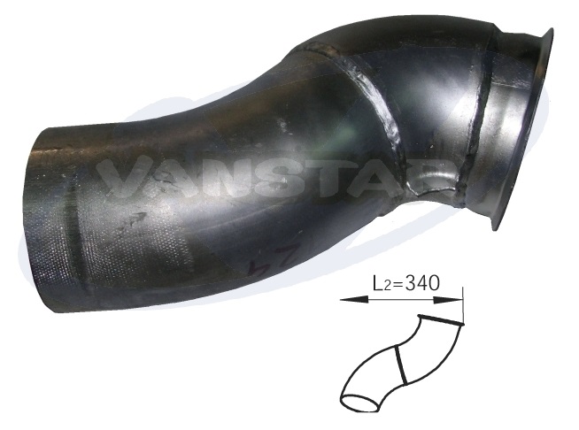 Trubka výfuku přední VOLVO FH13,FH16 Euro3