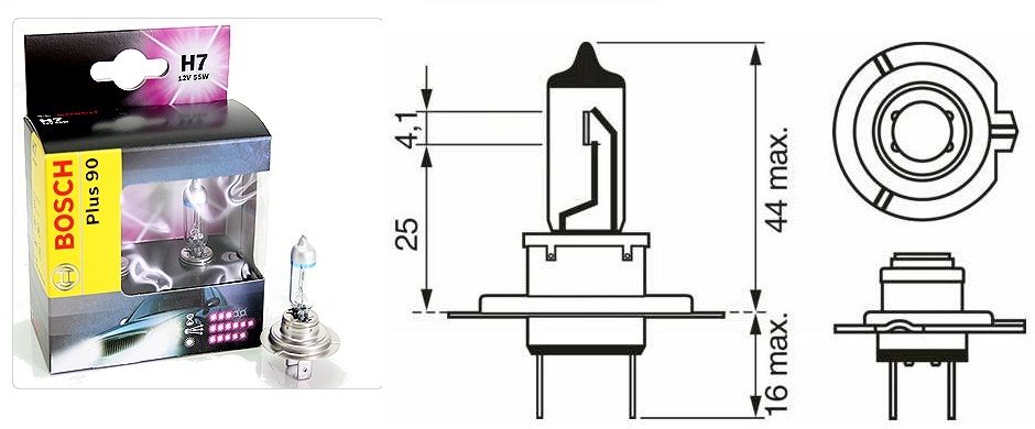Žárovka H7 12V 55W PX26d PLUS 90 BOSCH  - sada 2 ks