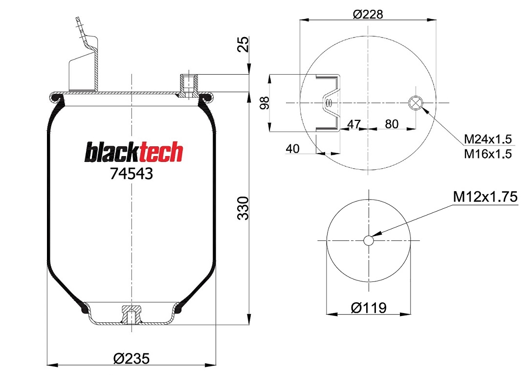 Vlnovec pérování RML74543 bez zvonu ZN VOLVO FH12, FH16