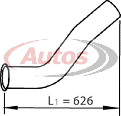 Trubka výfuku přední 626mm MAN TGA,TGS, TGX