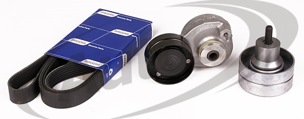 Napínač s drážkovým řemenem a kladkou - sada DAF XF105, CF85