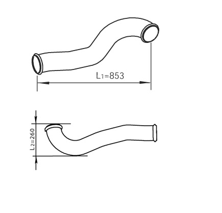 Trubka výfuku koncová RVI Magnum DXi12/13 , Premium 2 DXi11, VOLVO FM 9, FM12, FM13 Euro 4