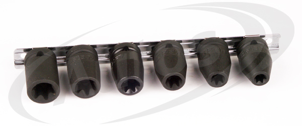 Sada nástrčných úderových hlavic 1/2" torx  /T30-T40-T45-T50-T55-T60/