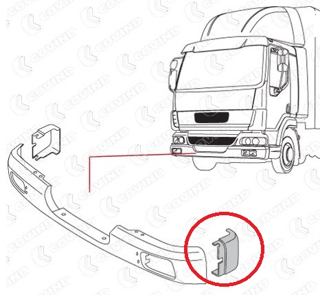 Roh spodního nárazníku L DAF LF45, LF55