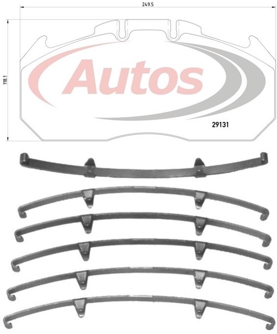 Deska brzdová 29131 Textar 250x118x30 MERITOR D-ELSA 2, MAN TGA, RVI, IRISBUS 
