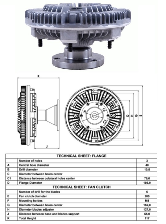 Viskospojka bez ventilátoru IVECO E.Cargo 100/130/140/150/160/180/320