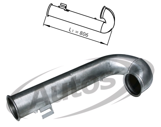 Trubka výfuku koncová 806mm DAF 95XF, CF75, CF85 od 12/2002
