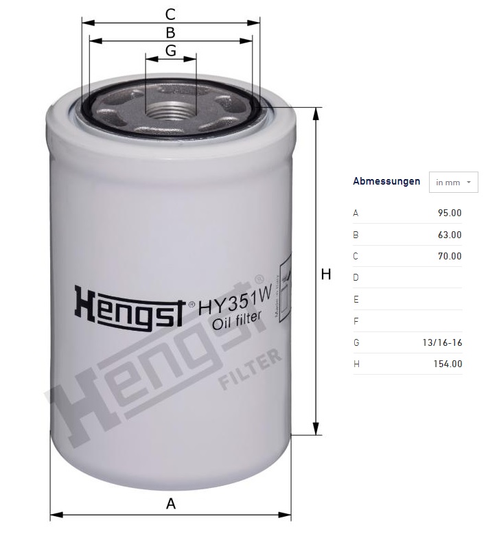 Filtr oleje VOLVO CONSTRUCTION série BL, CASE IH, KOMATSU série WB, NEW HOLLAND série TH