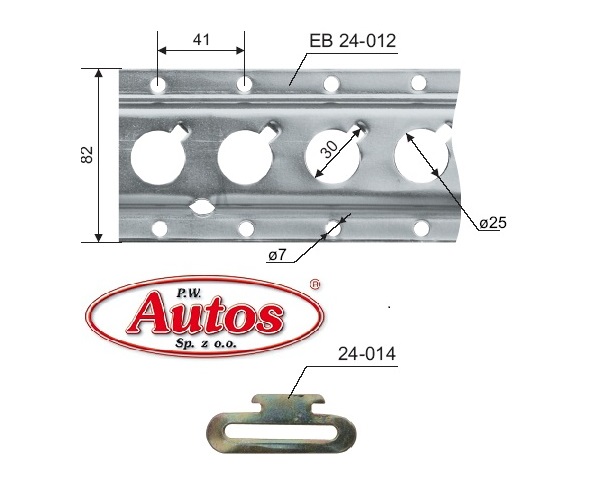 Lišta boční zabezpečení nákladu - ocelová 3m
