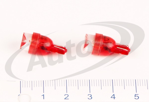 Žárovka celosklo LED 12V 1,2W T10 W5W  červená BOSMA - sada 2 ks