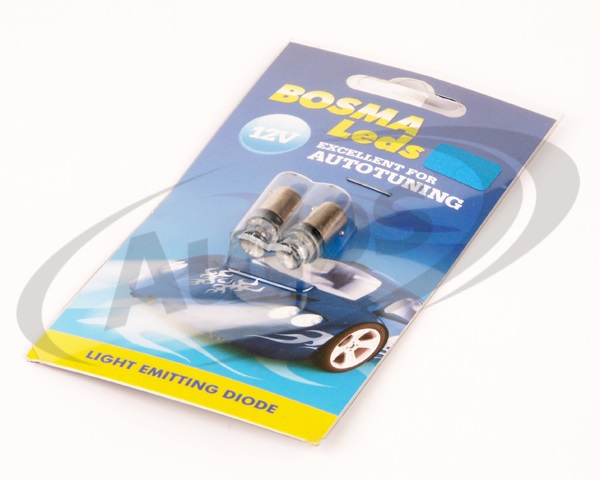 Žárovka LED 12V 1,2W BA9s modrá -sada 2 ks