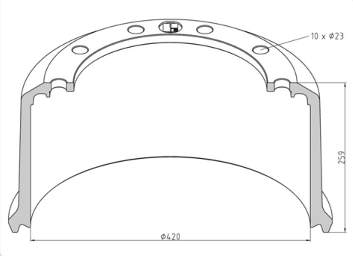 Buben brzdový 420x259 BPW