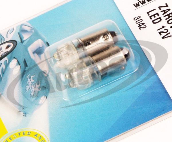 Žárovka 12V BA9s bílá 2xLED - sada BOSMA