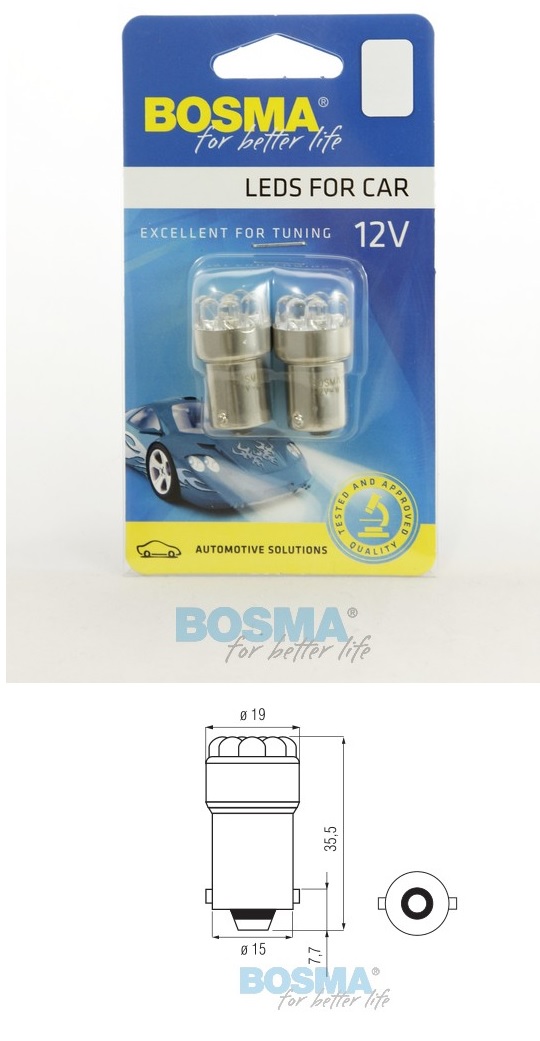 Žárovka 12V 8xLED standard BA15s - sada 2 ks