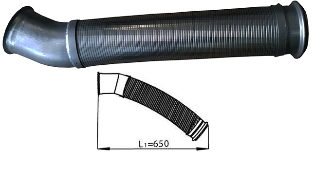 Trubka výfuku přední s pružným dílem DAF CF85 Euro 4 360-510HP/ XF95, XF105 Euro 3/4