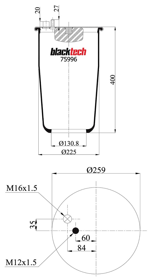 Vlnovec pérování bez zvonu ZN MAN TGA, L2000, 