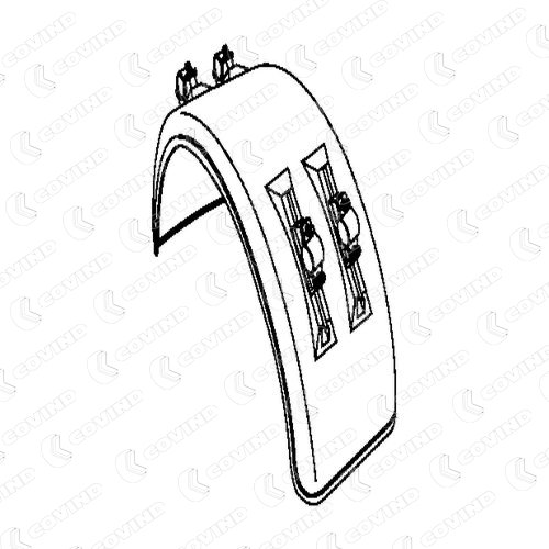 Blatník zadní kulatý 450x2010 s držáky