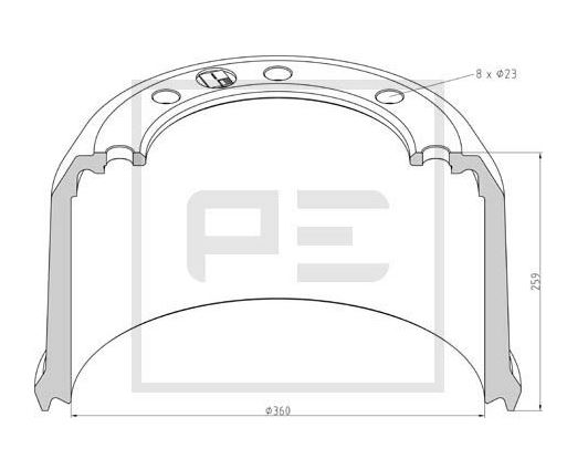 Buben brzdový 360x259 BPW KH-ECO Maxx, ECO Plus, ECO Plus 2, SN-3620