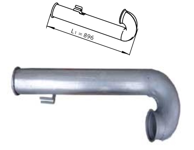 Trubka výfuku koncová 896mm DAF XF95, CF75, CF85 od 12/2002