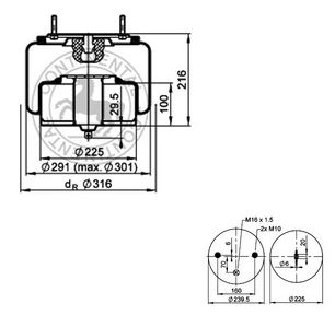 Vlnovec pérování kompletní - železný zvon PN VOLVO FH12, FH16, FM9,FM12, FH/FM, FMX