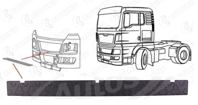 Kryt přední masky - horní MAN TGX, TGS