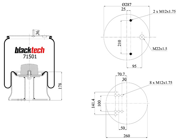Vlnovec pérování kompletní - železný zvon MERCEDES TE5/8, TE4/8, TZ5/8, TZ4/8