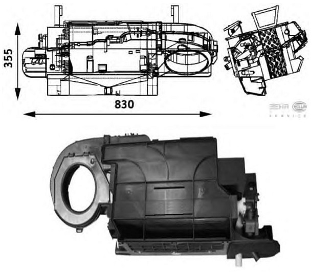 Topení kompletní MERCEDES Axor, Atego, Atego 2