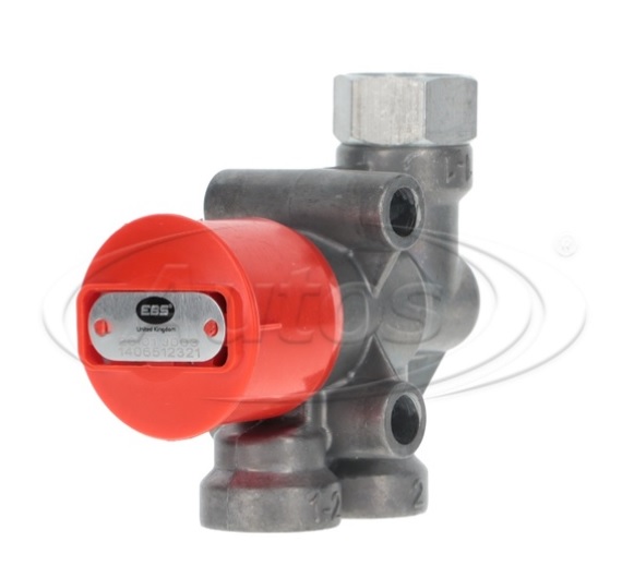 Ventil odbržďovací 2xM16x1,5 - červená rukojeť DAF, SCANIA