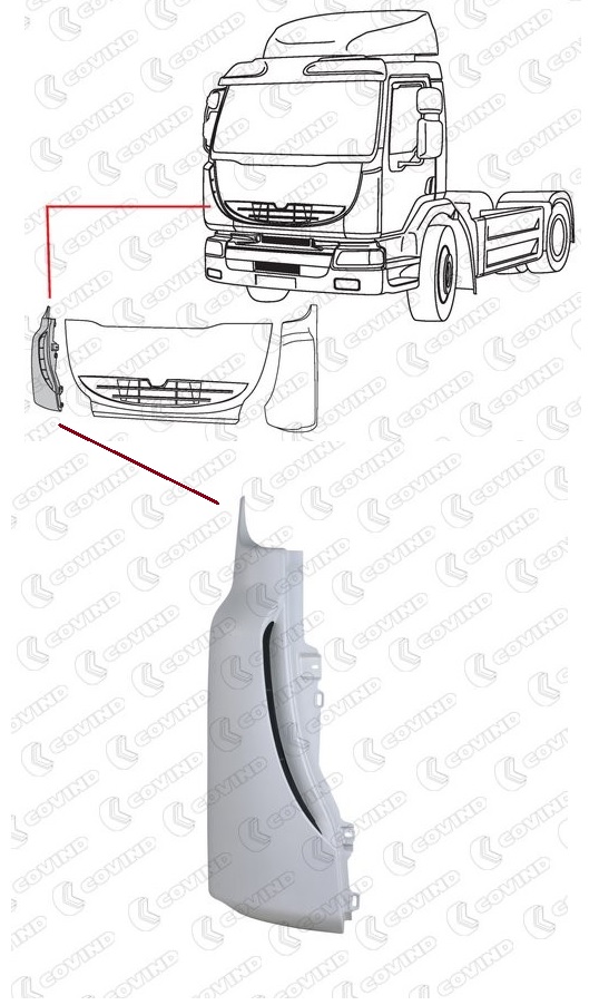 Roh kabiny vnější P RVI Midlum DXi 180/220, Kerax 2