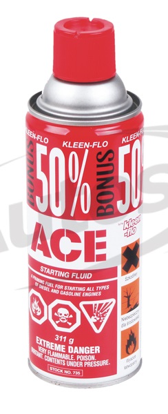 Sprej "studený start" pro všechny typy motorů "ACE Starting Fluid" 400ml