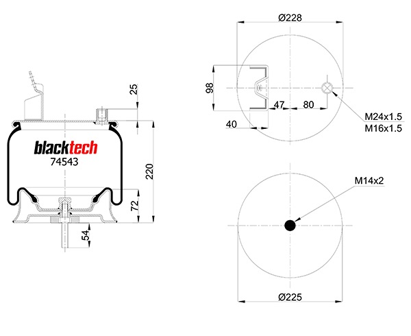 Vlnovec pérování RML74543C železný zvon ZN VOLVO FH12, FH16