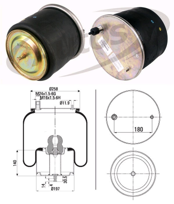 Vlnovec pérování komletnív - železný zvon PN RVI Premium DXi, Kerax DXi13, Magnum DXi12/13