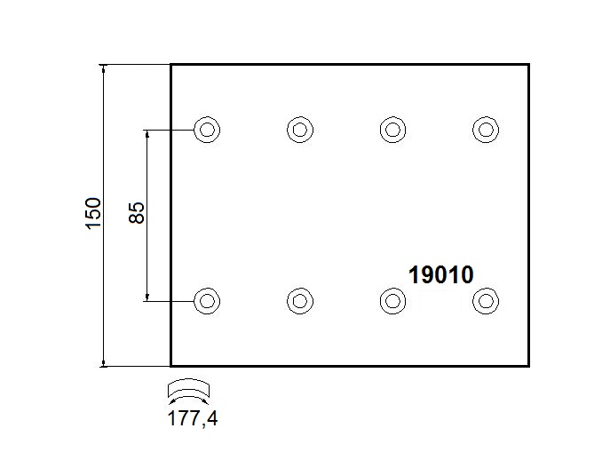 Obložení brzdové 19010.0 Textar 150x420 PN DAF F65,75CF, 85CF  