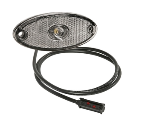 Svítilna poziční 24V FLATPOINT II L/P bílá LED, s kabelem 0,5m