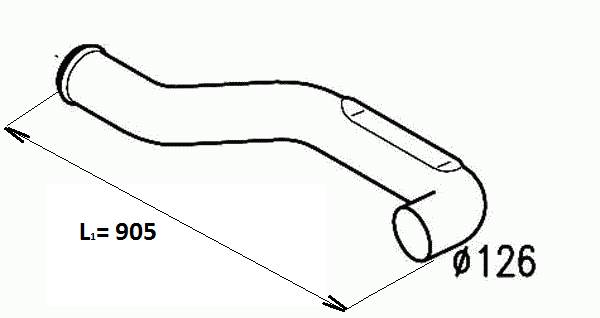 Trubka výfuku 905mm RVI Magnum, Kerax, VOLVO FH ř.400/500, FM-FM , FM12, FM9, 