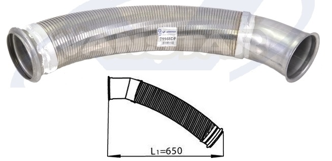Trubka výfuku přední s pružným dílem DAF CF85 Euro 4 360-510HP/ XF95, XF105 Euro 3/4