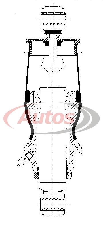 Tlumič pérování kabiny zadní O/O 14x240/290 MAN F2000, TGA