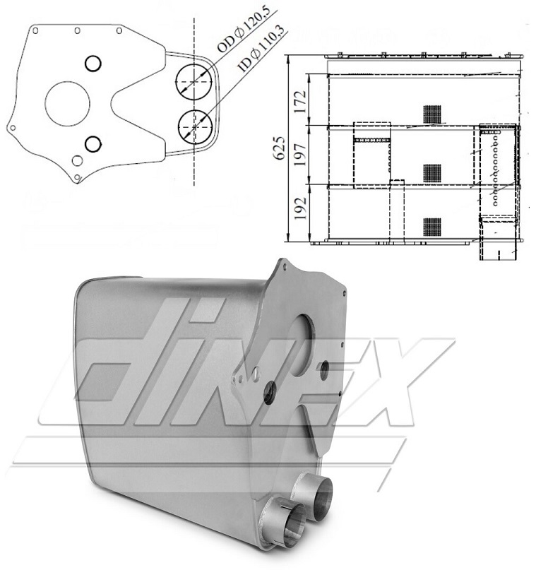 Tlumič výfuku MAN TGA H36/H38/H40 Euro 3