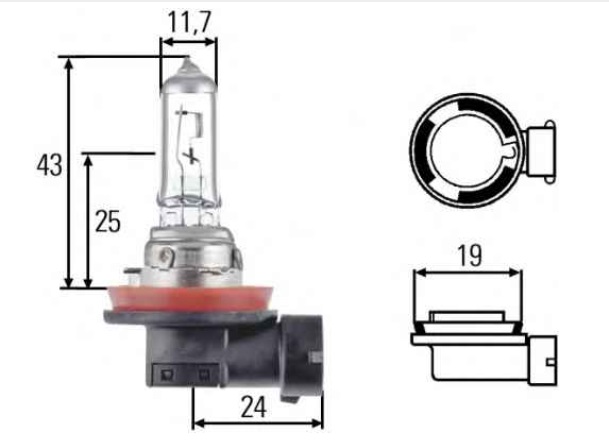 Žárovka H11 24V/70W PGJ 19-2 Double Power Hella