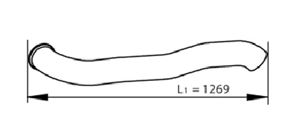 Trubka výfuku koncová 1269mm VOLVO FH13, FH16, FM13, FM11 Euro 4/5