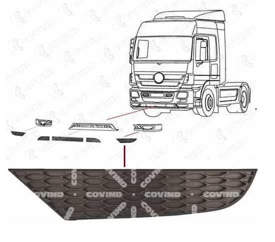 Kryt nárazníku spodní L MERCEDES Actros MP2/MP3 od 10.2002