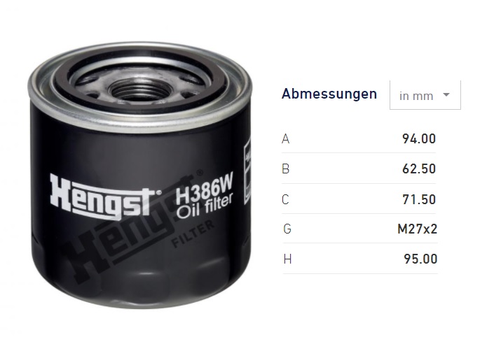 Filtr oleje H386W IVECO, CUMMINS, CASE-IH, NEW HOLLAND, WACKER NEUSON, CASE-STEYR