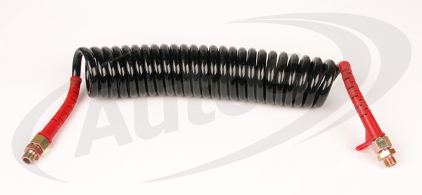 Hadice vzduchová spirálová M16x1,5/M16x1,5 černá/červené konce 5m