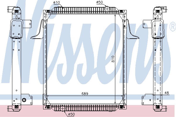 Chladič vody 810x708x48 bez rámu RVI Midlum, Premium 370/420 od 01.2000